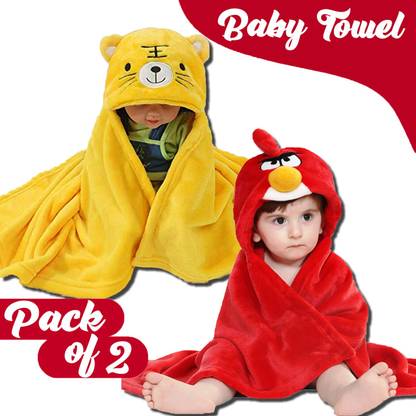 Pandaoriginals Red, Light Yellow Free Size Bath Robe
