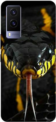 TPM Back Cover for Vivo V21E 5G, Snake, Black, Yellow, tung