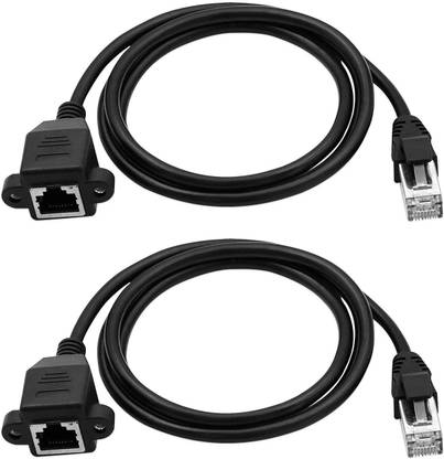 Sadow LAN Cable 0.5 m Pack of 2 Ethernet Extension Cable, RJ45 Male to Female Ethernet LAN Network