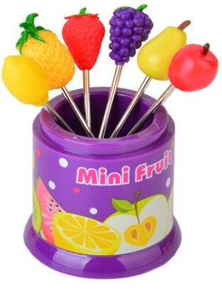PRIMEFAIR Fruit Forks 6 pcs Creative Lovely Stainless Steel Dazzle Fruit Fork for Kitchen Stainless Steel Fruit Fork Set