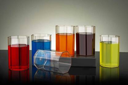 ALEXIUS (Pack of 6) Rectangle Square Glass Glass Set Water/Juice Glass