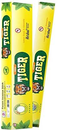 PARAM Tiger Premium Lemon Grass and Citronella Incense Stick Pack of 240 battis Tiger