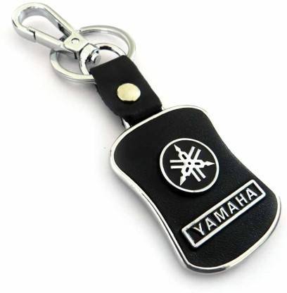 gtrp Yamaha Bike Logo Black & Silver Leather Key Chain