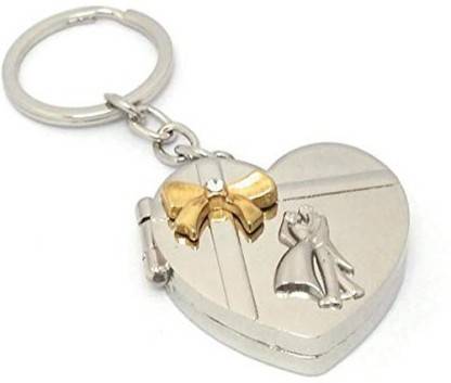 gtrp Best Quality Couple On Heart Dil Shape Mini Photo Frame Key Chain Key Chain