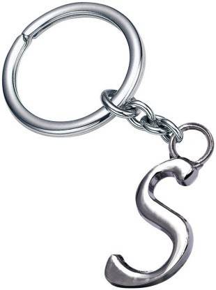 gtrp English Alphabet Letter S (KC-37) Silver Key Chain