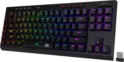 Redragon K596 Vishnu Wired USB, Wireless Tenkeyless Gaming Keyboard Compatible with Desktop, Laptop, Mac