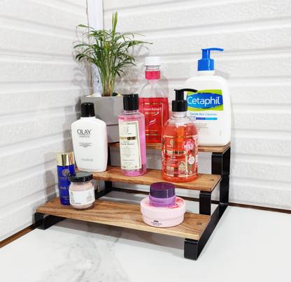 AppEasy Utensil Kitchen Rack Iron, Wood Kitchen Cupboard Space Organizer-3 Step (Wood / DIY).