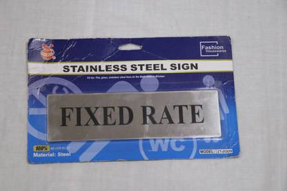 Triock Stainless Steel FIXED RATE Message Name Plate