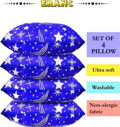 ERANC Polyester Fibre Abstract Sleeping Pillow Pack of 4