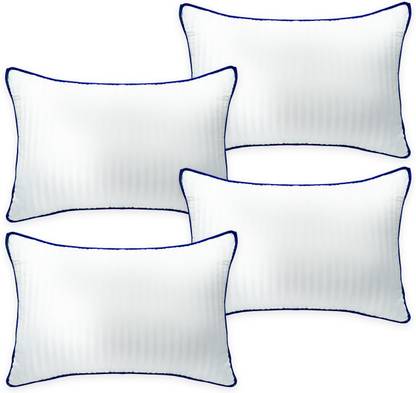 AYKA Splendour Soft Cord Sleeping Pillow Polyester Fibre Stripes Sleeping Pillow Pack of 4