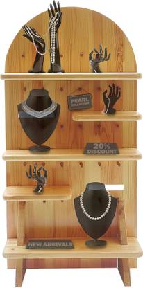 Solvd-in-box Display Stand for Shop Wooden Counter Top Organizer Stand for Cosmetic ,Cup Wooden Wall Shelf