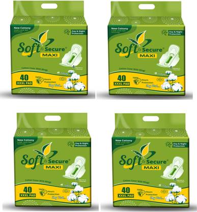 soft & secure Sanitary Pad 4 Pack Of 160 Pads Sanitary Pad