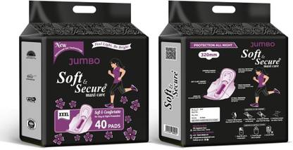 MANAV ENTERPRISE jumbo extra comfort jumbo extra comfortXXXL40pc pack of 80 COM-2 Sanitary Pad