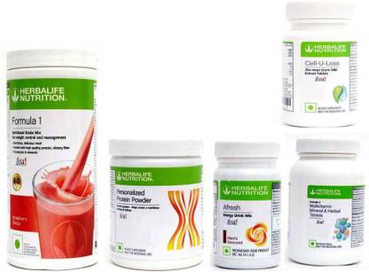 Herbalife Nutrition FORMULA1 STRAWBERRY +AFRESH ELAICHI +PROTEIN 200 G + CELL U LOSS + MULTIVITAMIN Nutrition Drink