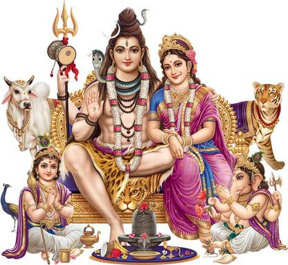 god & god’s 50 cm Shiv Darbar Modern Art 113 Magnetic Sticker  (Pack of 1)