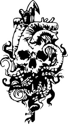 SIMPLY INKED Temporary Evil skull Tattoo, Designer Tattoo for Girls Men Women