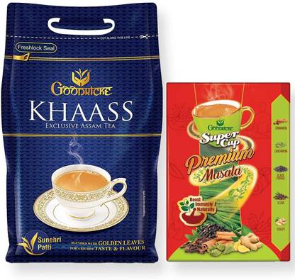 Goodricke Value Pack - Khaass Assam Tea (1kg) + Supercup Premium Masala Tea (250g)| Black Tea Box