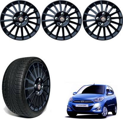 WolkomHome Car Wheel cap, Hub Cap 13 Inch Wheel Cover Multi Spike Full Black CS23 Wheel Cover For Hyundai Grand i10 CRDi Era