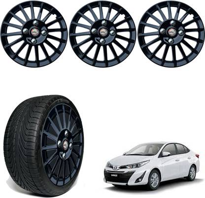 WolkomHome Car Wheel cap, Hub Cap 15 Inch Wheel Cover Multi Spike Full Black CS198 Wheel Cover For Toyota Yaris G CVT
