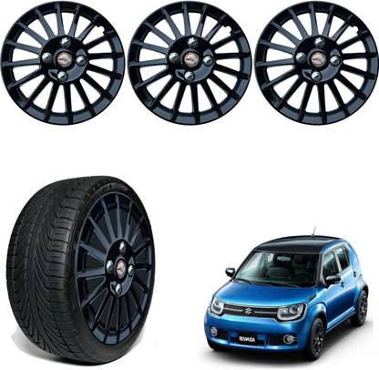 WolkomHome Car Wheel cap, Hub Cap 15 Inch Wheel Cover Multi Spike Full Black CS169 Wheel Cover For Maruti Ignis 1.2 Sigma Petrol