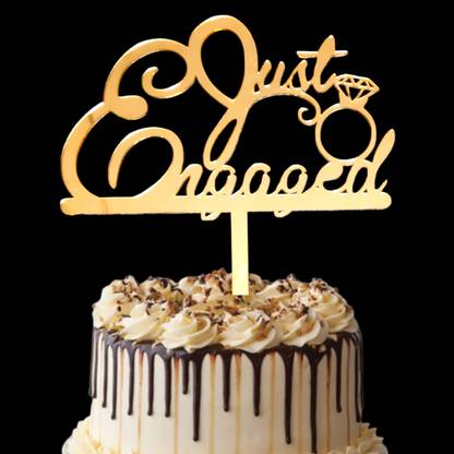 Party Decorz Just Engaged Cake Topper| Engagement Cake Topper