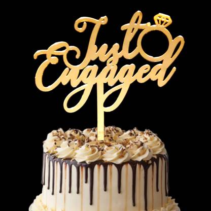 Party Decorz Just Engaged Cake Topper| Engagement Ring Cake Topper