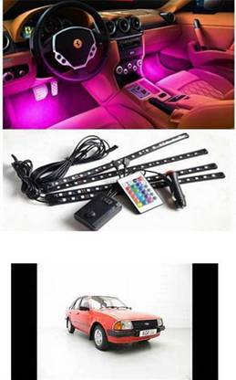 FKOK Car LED Strip Light 4pcs 48 LED For Escort Car Fancy Lights