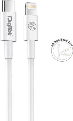 DIGITEK Lightning Cable 2 A 1 m C to Lightning Fast Sync & Charging for iPhone DC 1M C2LTC PD 27W