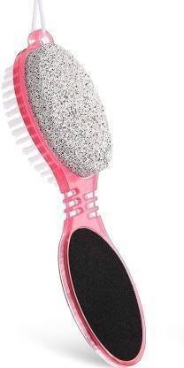 JKB TRADERS 4in 1 Foot Care Pedicure Brush, Pumice Scrubber (Multicolor)