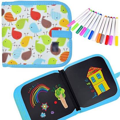 ADONYX Kids Erasable Doodle Book Set, Reusable Drawing Pads, Toy Scribbler Board
