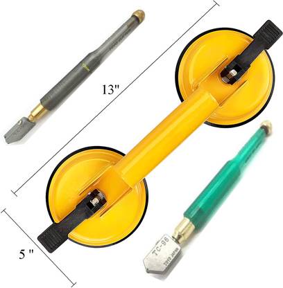 metrotools Aluminium Double Claw Suction Cup Lifter, 1PC TC -90 Glash 1PC TC -96 Glash Lever Tool