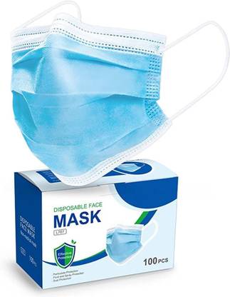 DM SPECIALLY FOR SPECIALIST Disposable Face-Masks with 3-Layer Adult Masks, L707 Pack of 100 Surgical Mask With Melt Blown Fabric Layer