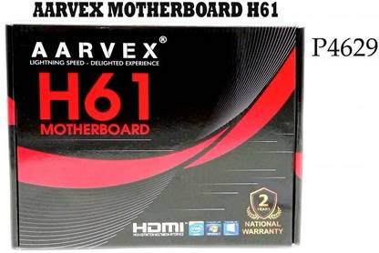 AARVEX H 61 LGA 1155Socket ATX Intel H61 Chipset DDR3 Motherboard for Desktop