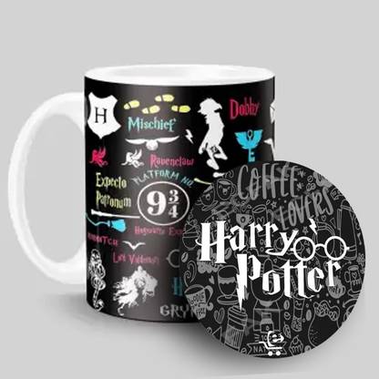 ECFAK Harry Potter Doodle White Ceramic Coffee Mug