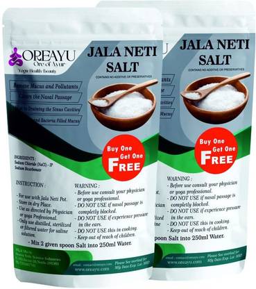 Oreayu 2 Pack Jala Neti Salt for Sinus Manual Nasal Aspirator