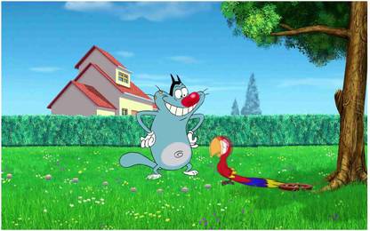 Oggy and the Cockroaches Big Size Flex Poster For Room MD-3497 Photographic Paper