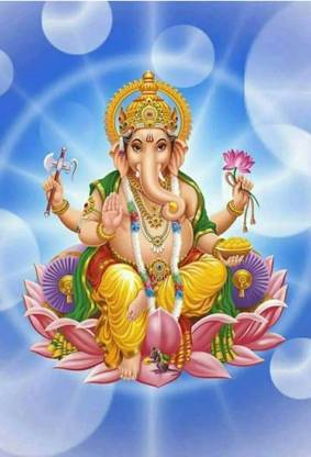 Lord Ganesh Ji Poster, Bal Ganesh Poster , Dancing Ganesh Ji Posters for Wall | A3 Posters for Room Photographic Print (12 X 18 inch, Rolled) Photographic Paper (12 inch X 18 inch) Photographic Paper