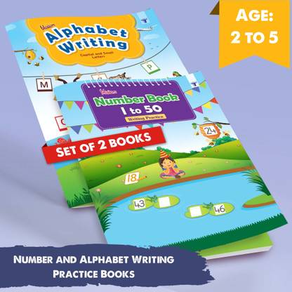 English Alphabet Writing Book And Number Book 1 To 50 | Children Books | ABCD Capital And Small Letter Practice Activities Book For Children |1 To 50 Writing Practice Of Numbers With Activities Books For Kids | 2 Books