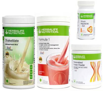 Herbalife Nutrition FORMULA1STRAWBERRY500 PROTIEN 200 GAFRESHENERGYDRINK PEACH 50 +SHAKEMATE 500 G Plant-Based Protein