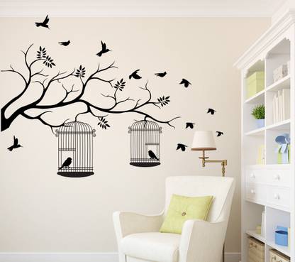 WALLSTICK 155 cm Tree Bird Sticker