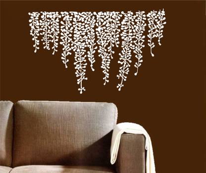 SUDARSHAN DESIGNS 72 cm Abstract White Design Border Decal Wall Sticker PVC Vinyl Standard Size - 116cm X 72cm Self Adhesive Sticker