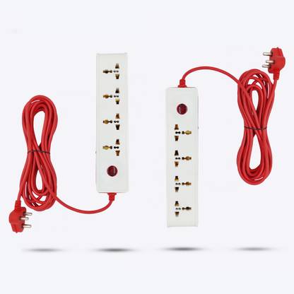 Hillgrove HGCM306M1 Power Extension Board with 4 Socket for Home/Computer/Fridge (Packof2) 4  Socket Extension Boards