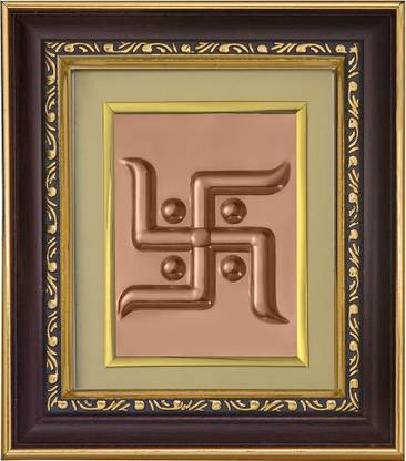 Pray Everyday Copper Swastik Photofram Copper Yantra