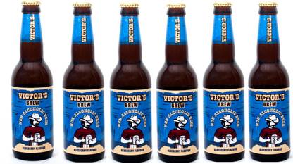 Victors Brew Non-Alcoholic BlueBerry Beer Combo (Pack of 6) Glass Bottle