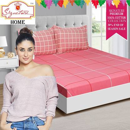 SIGNATURE 5000 TC Cotton Double Printed Flat Bedsheet