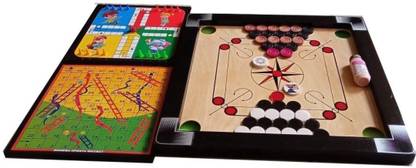 GOLS Carrom Board small size,ludo, snake ladder ,two types of coins Board Game 6 cm Carrom Board