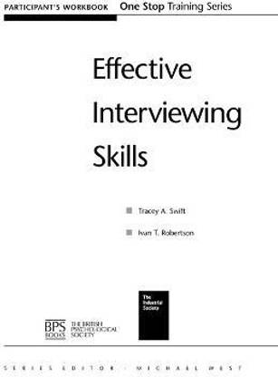 Effective Interviewing Skills Participant Workbook