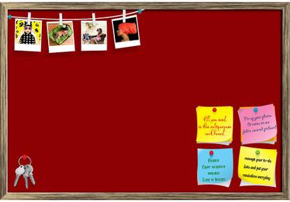 Artzfolio Reds Dark Red Colour Notice Pin Board Soft Board with Push Pins Cork Bulletin Board