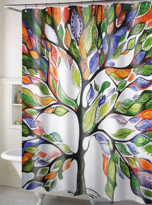 Lushomes 200 cm (7 ft) Polyester Semi Transparent Shower Curtain Single Curtain