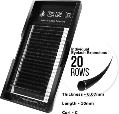 Stacy Lash Eyelash Extensions - 20 Rows Tray Black Semi-Permanent Individual Eyelashes